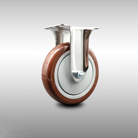 Service Caster 5 Inch 316SS Maroon Polyurethane Wheel Rigid Top Plate Caster SCC-SS31620R514-PPUB-MRN